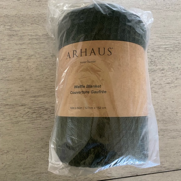 arhaus Bedding Arhaus Waffle Knit Throw Blanket 0 Cotton Hunter